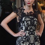 Model wearing custom KORHANI Home creations - Fashion Cares 25 | Credit: Glenn Hicks