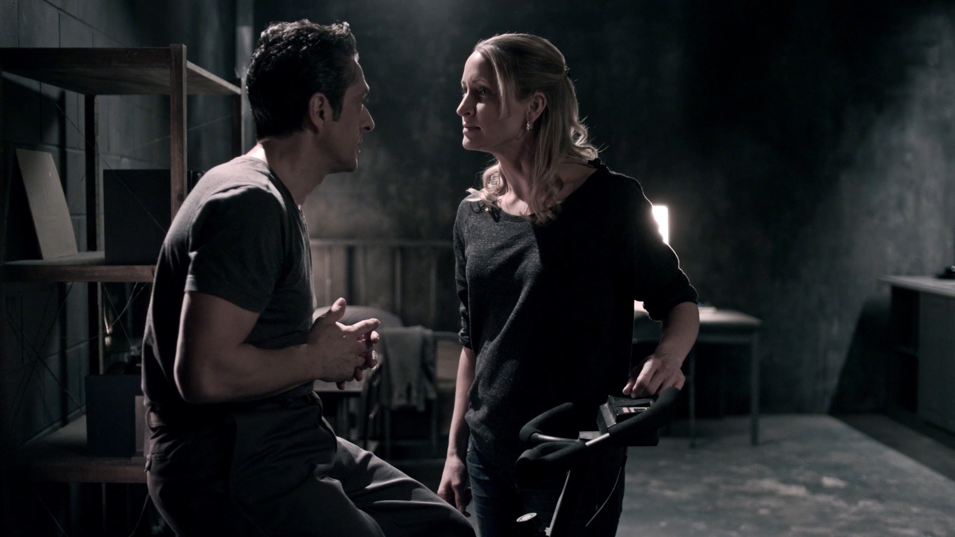 Feature Still: Michelle Nolden as Carmen and Romano Orzari as Ramiro. Photo by Sam Pryce-Phillips. Image courtesy of ‘Prisoner X’ and Avi Federgreen.