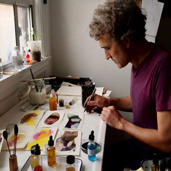 Jason Logan in his home studio. | Still from 'The Colour of Ink' | Photo: Courtesy of the National Film Board of Canada and Sphinx Productions, 2022