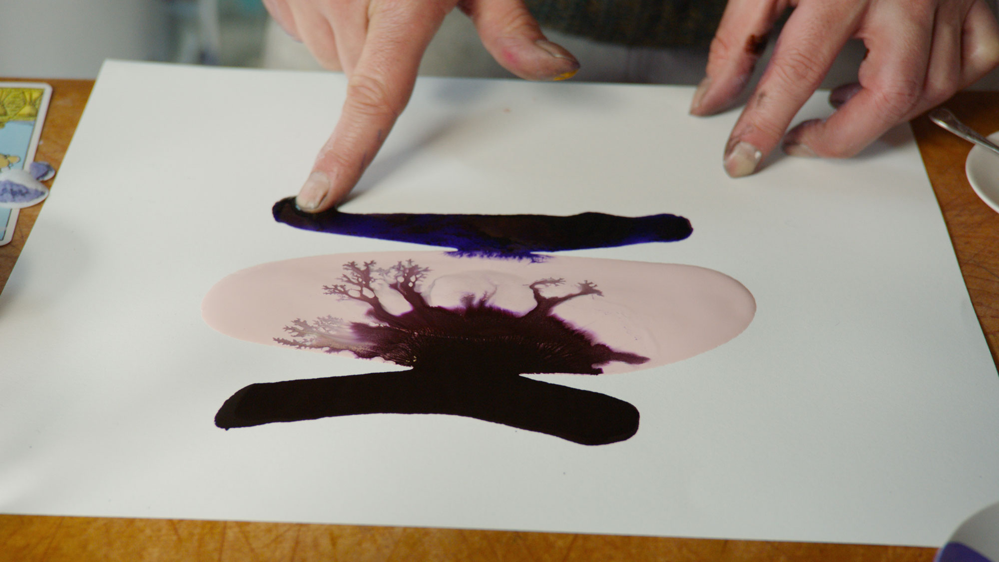 Jason Logan conducts an ink test. | Still from 'The Colour of Ink' | Photo: Courtesy of the National Film Board of Canada and Sphinx Productions, 2022